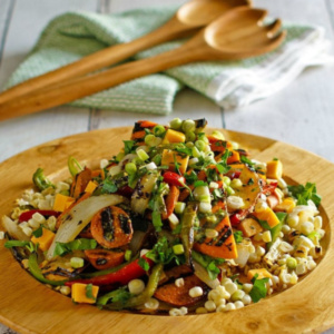 Grilled Corn Dog Salad - Pin image