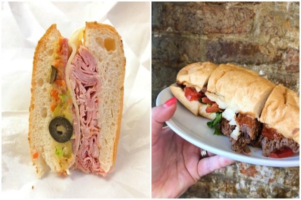 Muffuletta and Boiled Brisket Sandwich