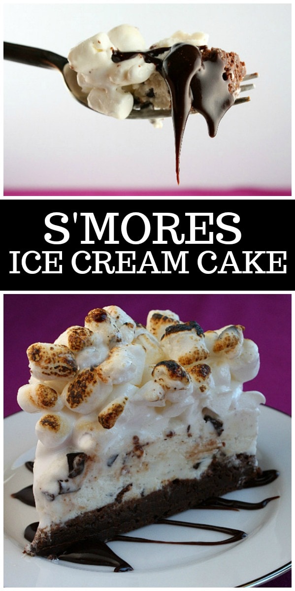 S'Mores Ice Cream Cake from RecipeGirl.com #Smores #icecreamcake #icecream #cake #summer #dessert #recipe #RecipeGirl