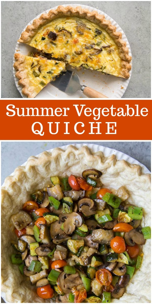Summer Vegetable Quiche recipe from RecipeGirl.com #summer #vegetable #quiche #recipe #RecipeGirl