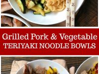 pinterest collage image for teriyaki pork noodle bowls