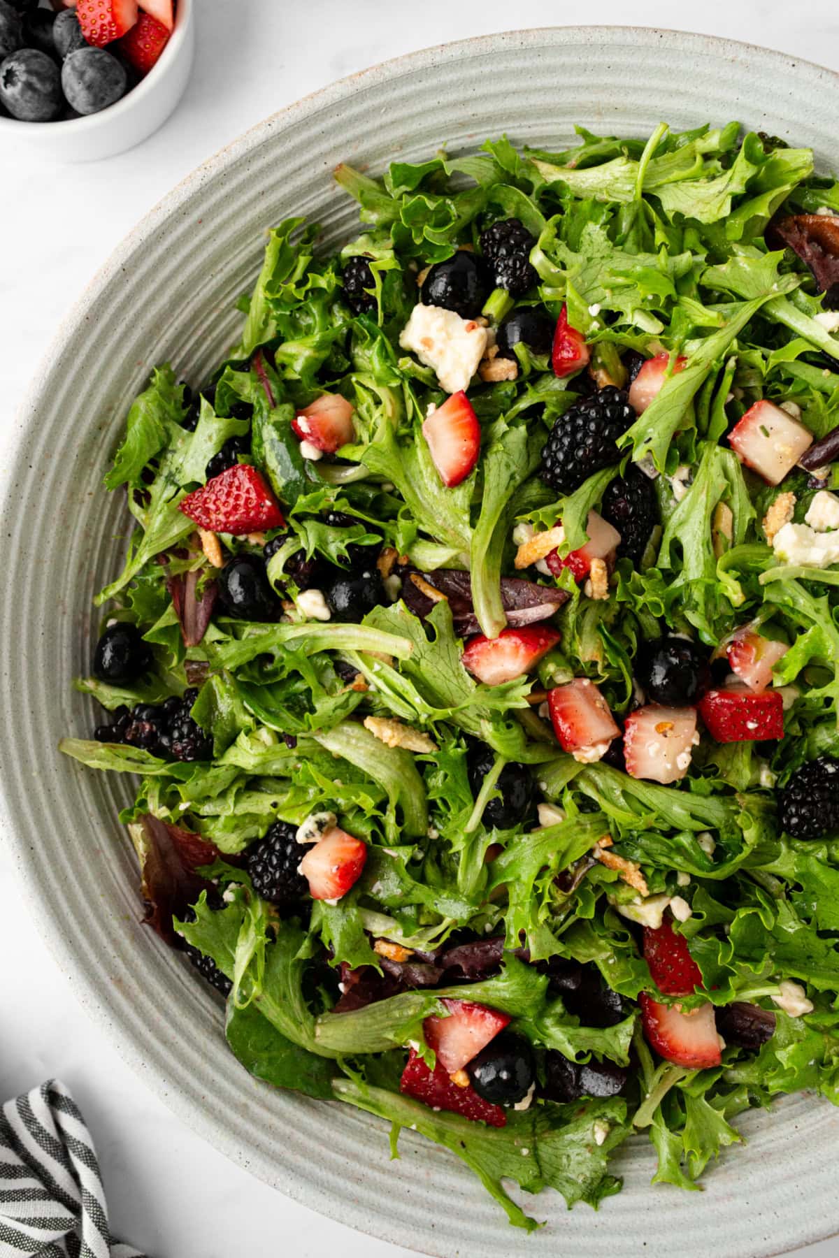 triple berry salad in a bowl
