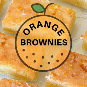 orange brownies on a plate