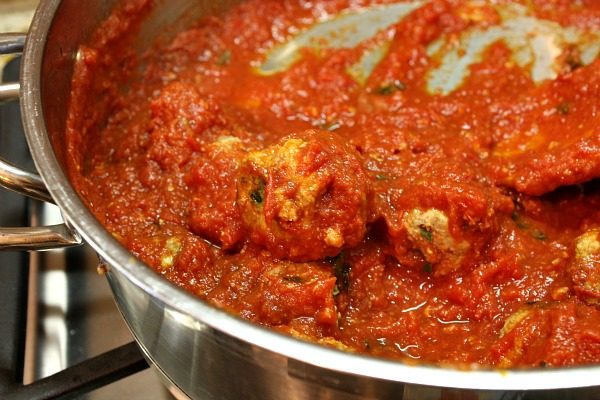 How to Make Homemade Meatballs : cook in marinara sauce