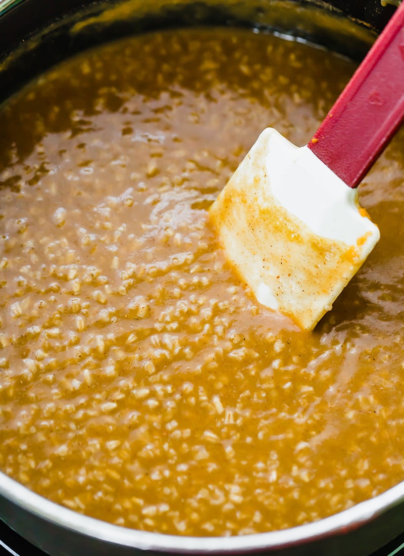 Pan of Pumpkin Steel Cut Oats