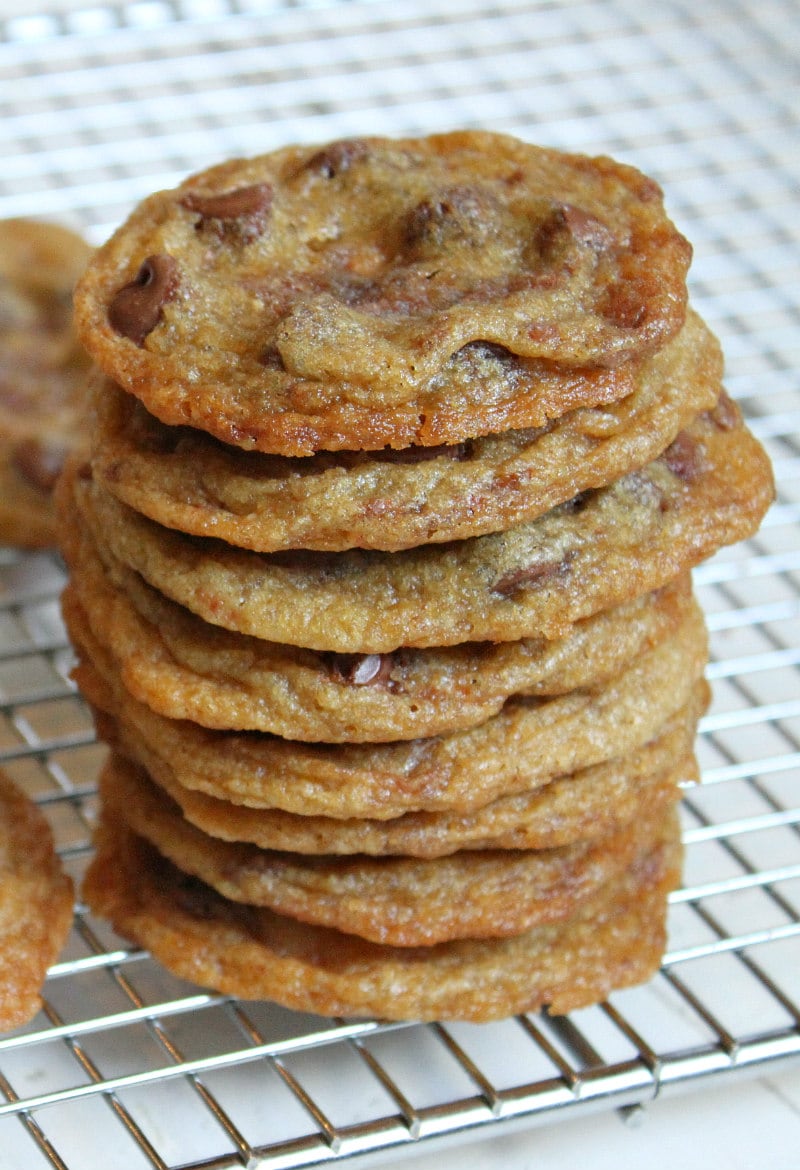Stack of Soft and Chewy Chocolate Chip Cookies