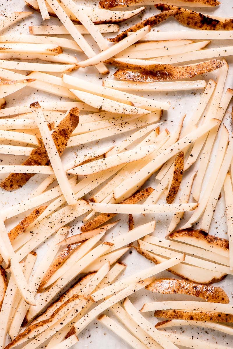 Cut French Fries ready for the oven to make Baked French Fries