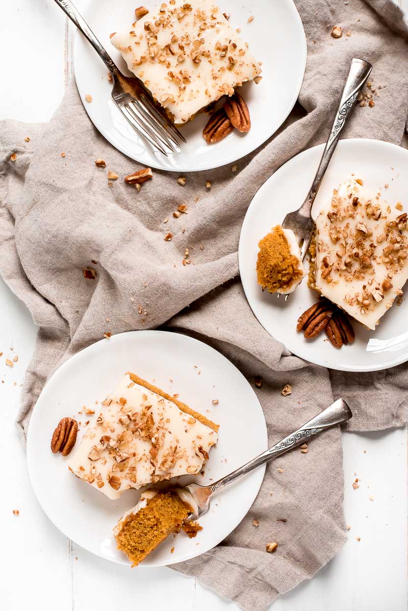 Slices of Pumpkin Sheet Cake