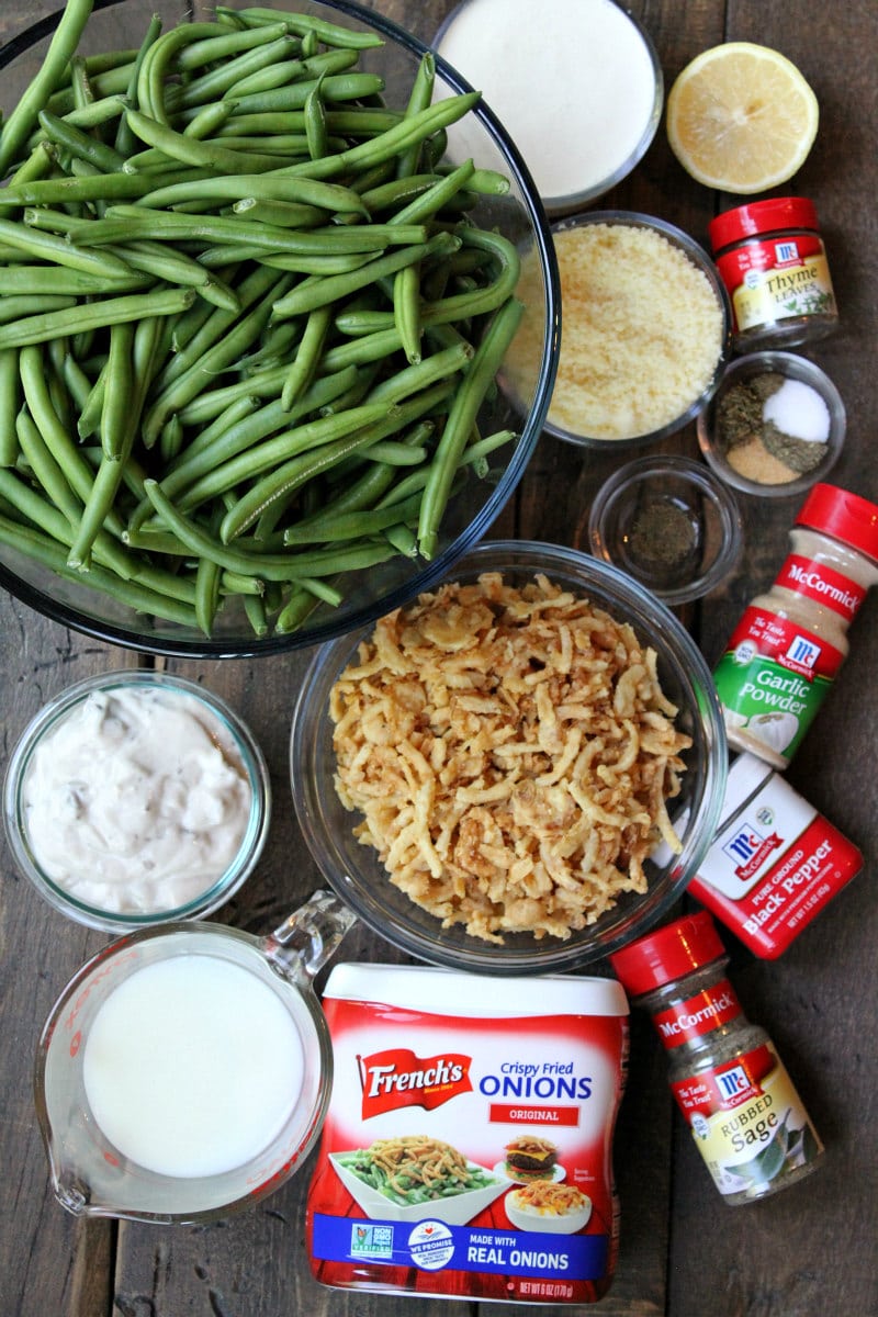 Ingredients for Green Bean Casserole- Two Ways