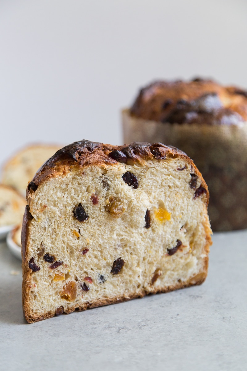 Panettone sliced