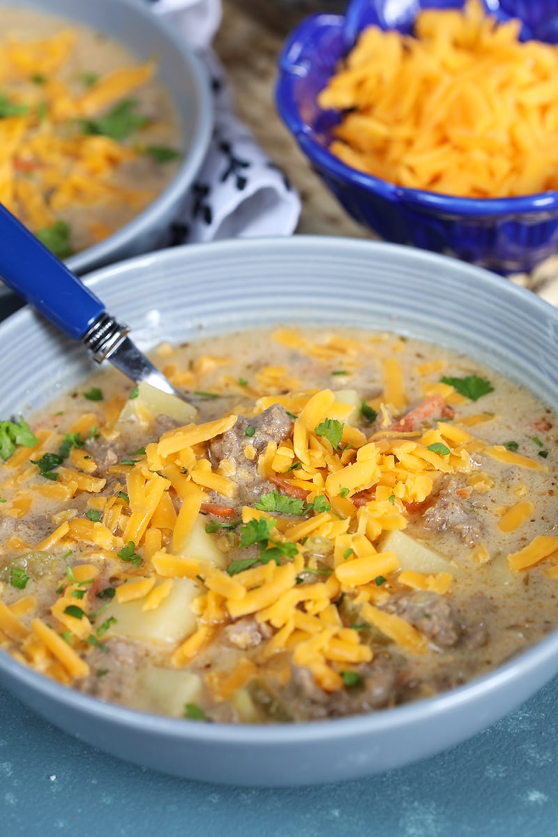 Bowl of Easy Cheeseburger Soup