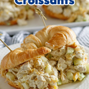 pinterest image for chicken croissants