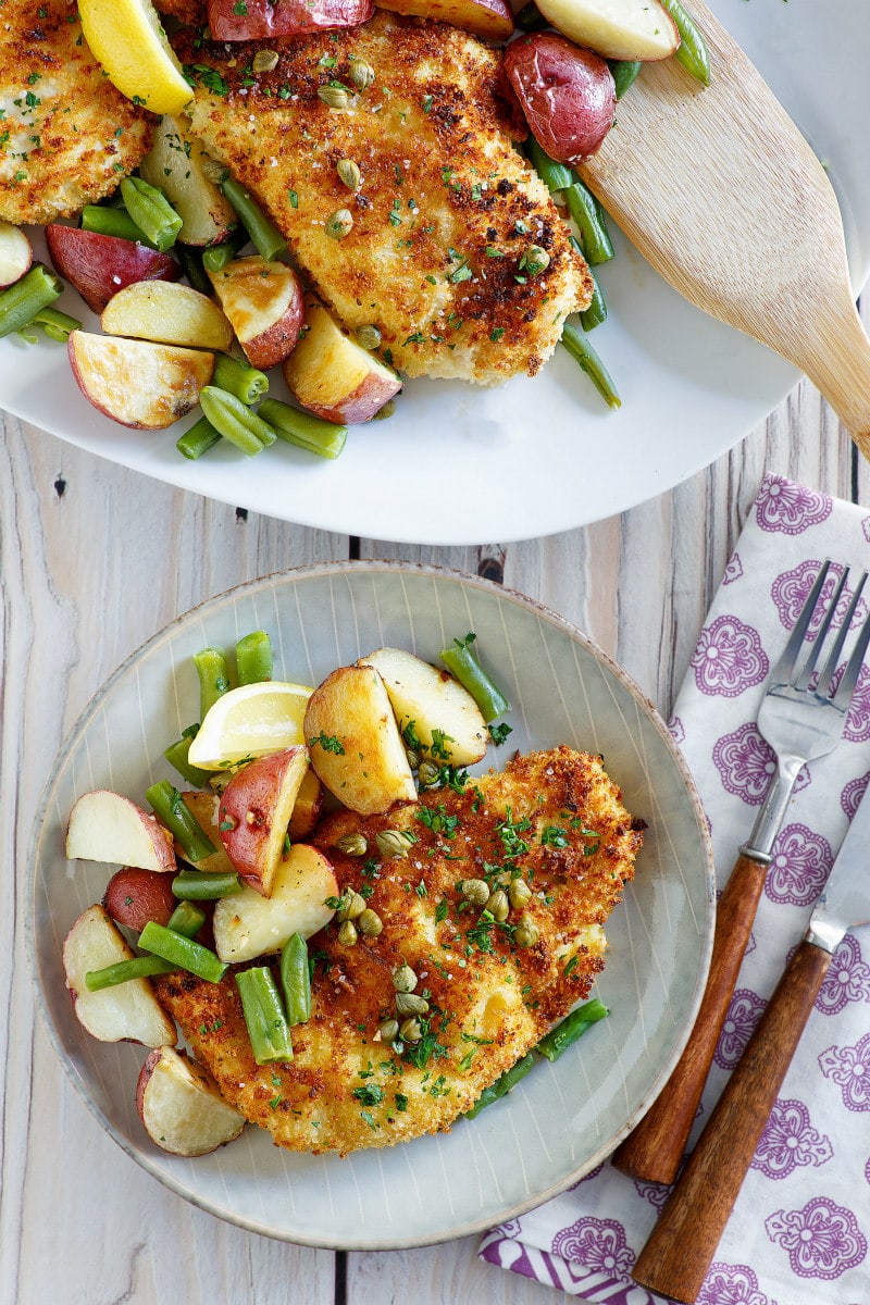 serving of Crispy Chicken Schnitzel