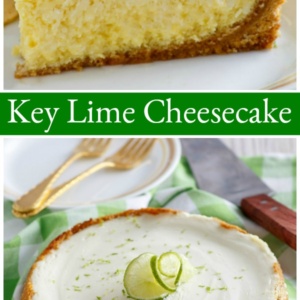 pinterest collage image for key lime cheesecake