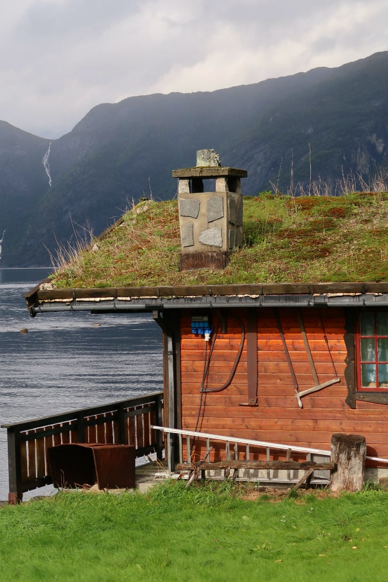 Grass top roof in Eidfjord, Norway