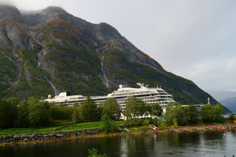 Viking Cruise Ship docked in Eidfjord, Norway