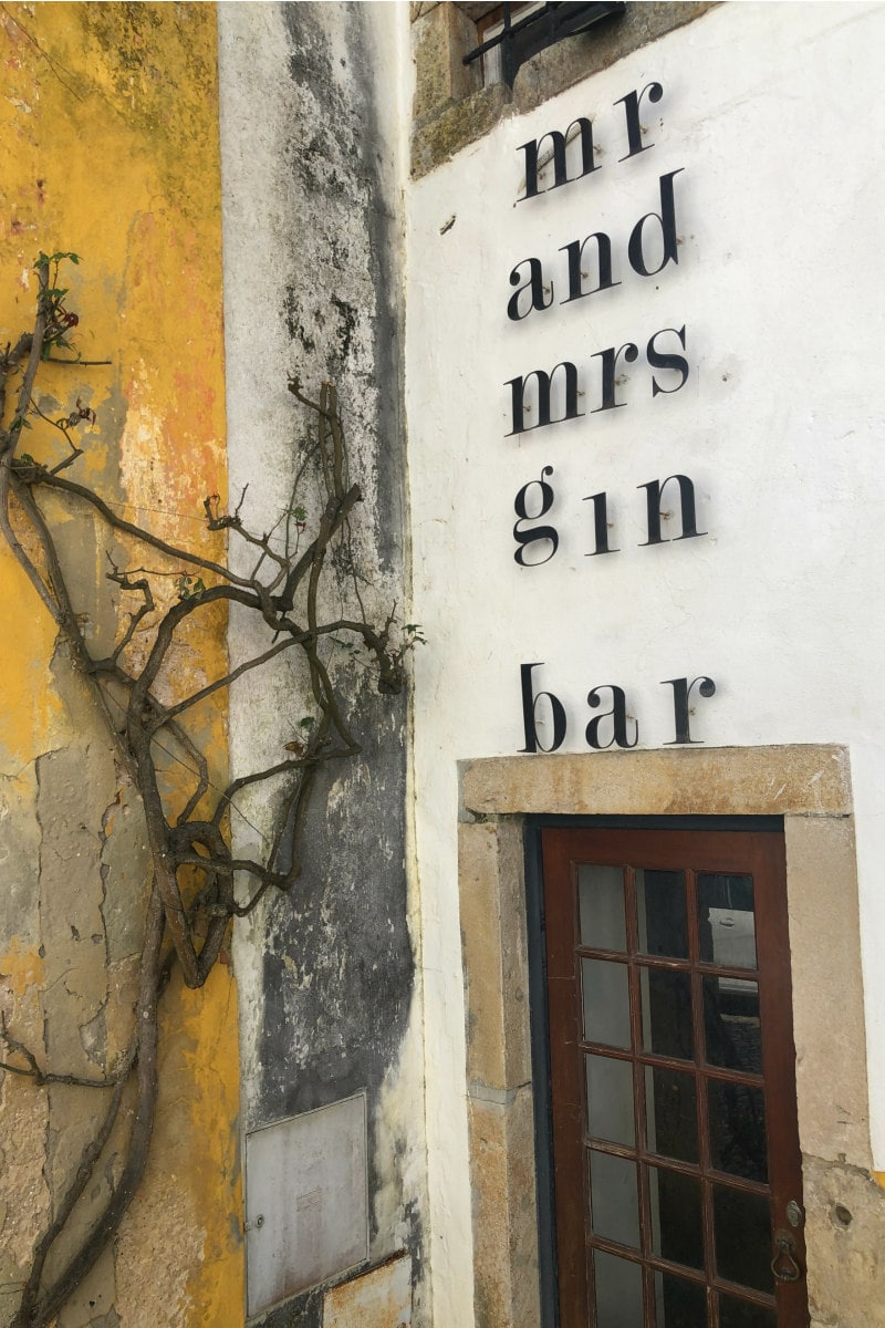 Mr and Mrs Gin Bar in Obidos, Portugal