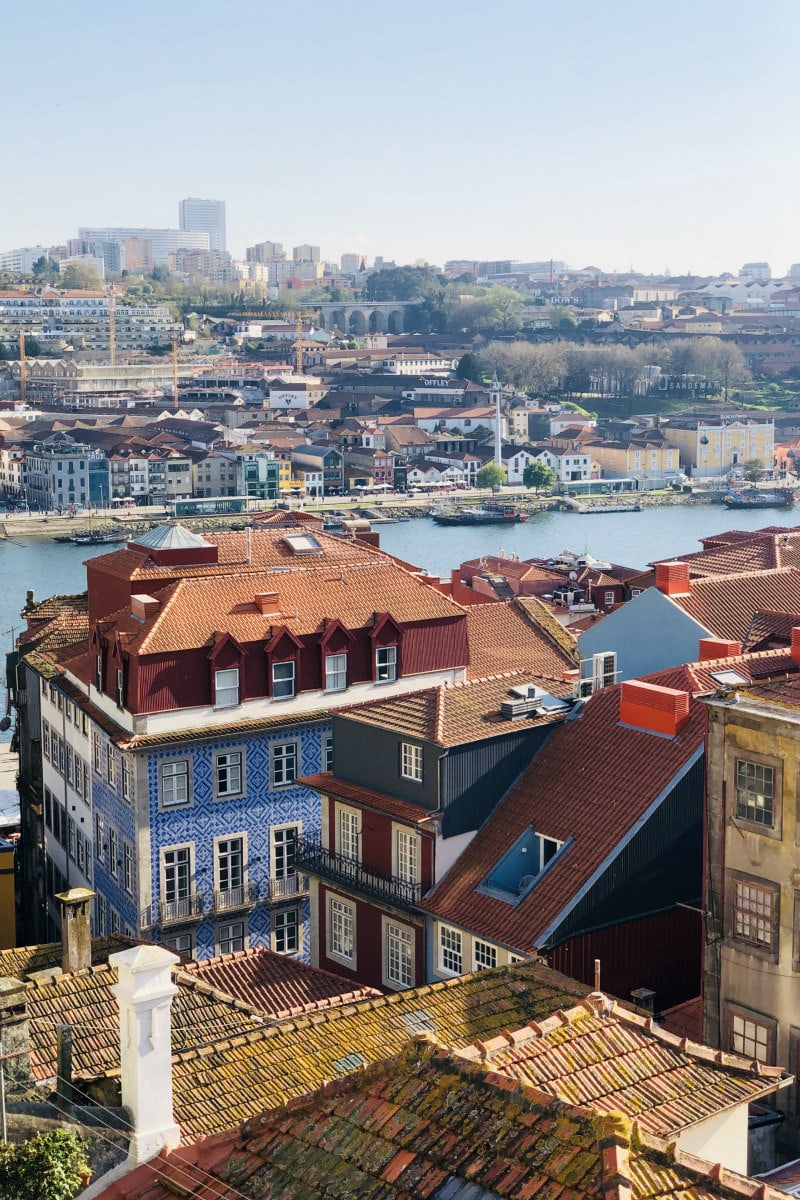 Overlooking the Douro River in Porto, Portugal
