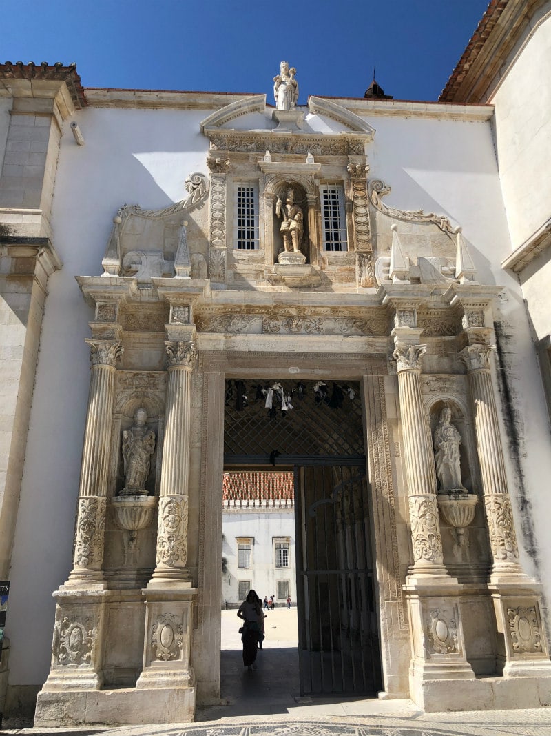 Entrance to the University of Coimbra, Portugal