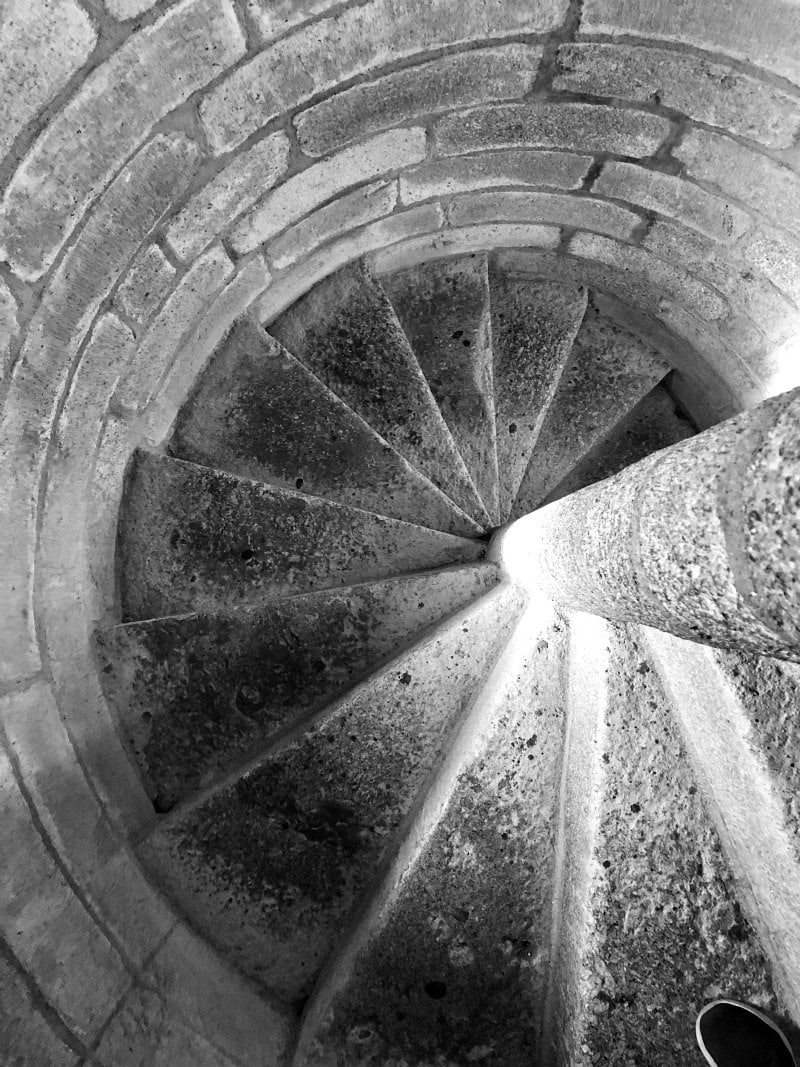 Stone stairwell in the cathedral: Guarda, Portugal