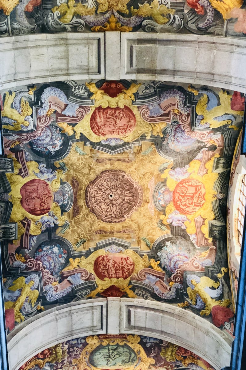 Painted ceiling of Lamego Gothic Se in Portugal