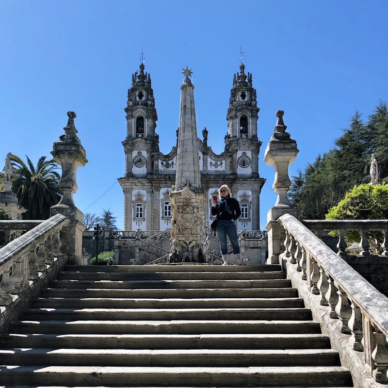 View to Sanctuary Nossa Senhora dos Remedios in Lamego, Portugal