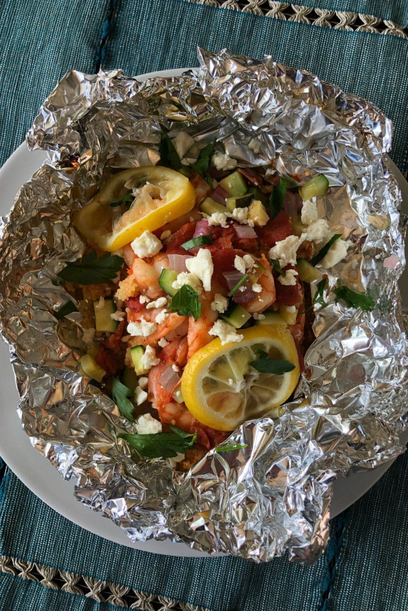 Mediterranean Shrimp Foil Packets