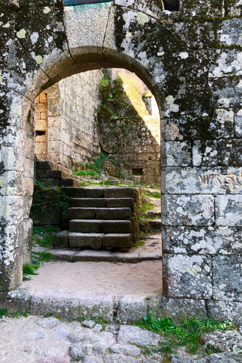 Castle remains at the top of Monsanto, Portugal