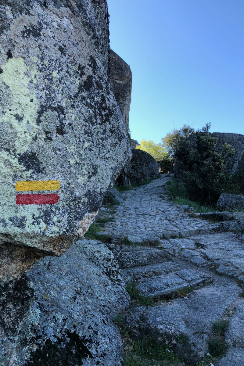 Markings on the path to the top of Monsanto, Portugal