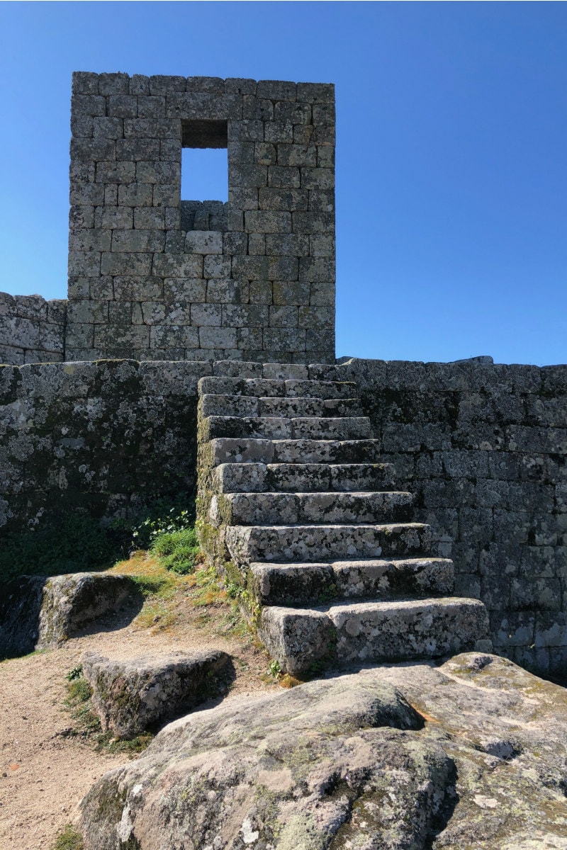 castle remains at the top of Monsanto, Portugal