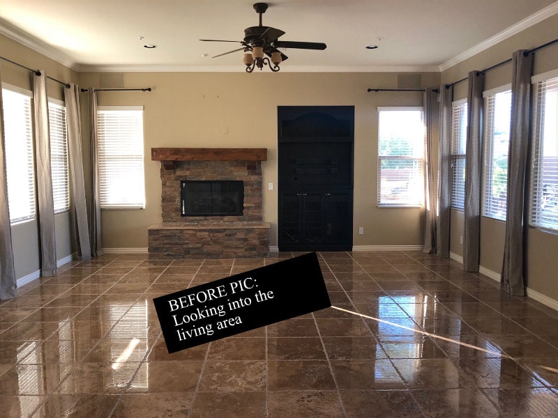 Living Area before photos of Scottsdale Home Remodel