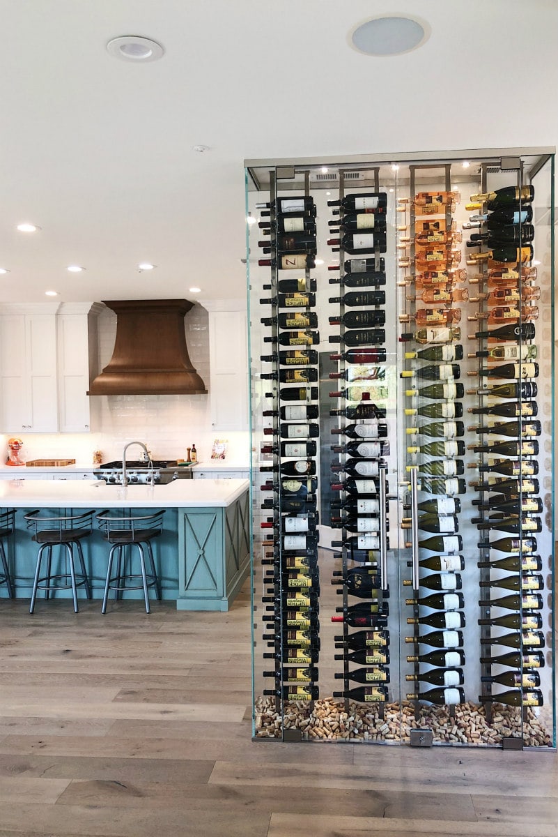 Wine Wall adjacent to the kitchen