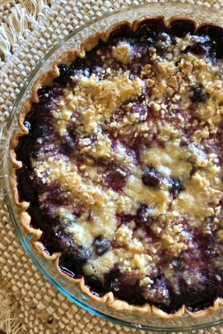 Simple Three Berry Pie with Crumb Topping Recipe Girl®