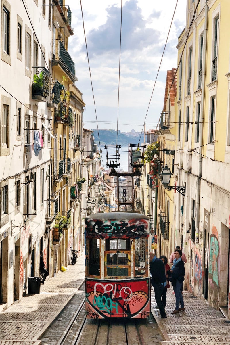 tram in Lisbon, Portugal