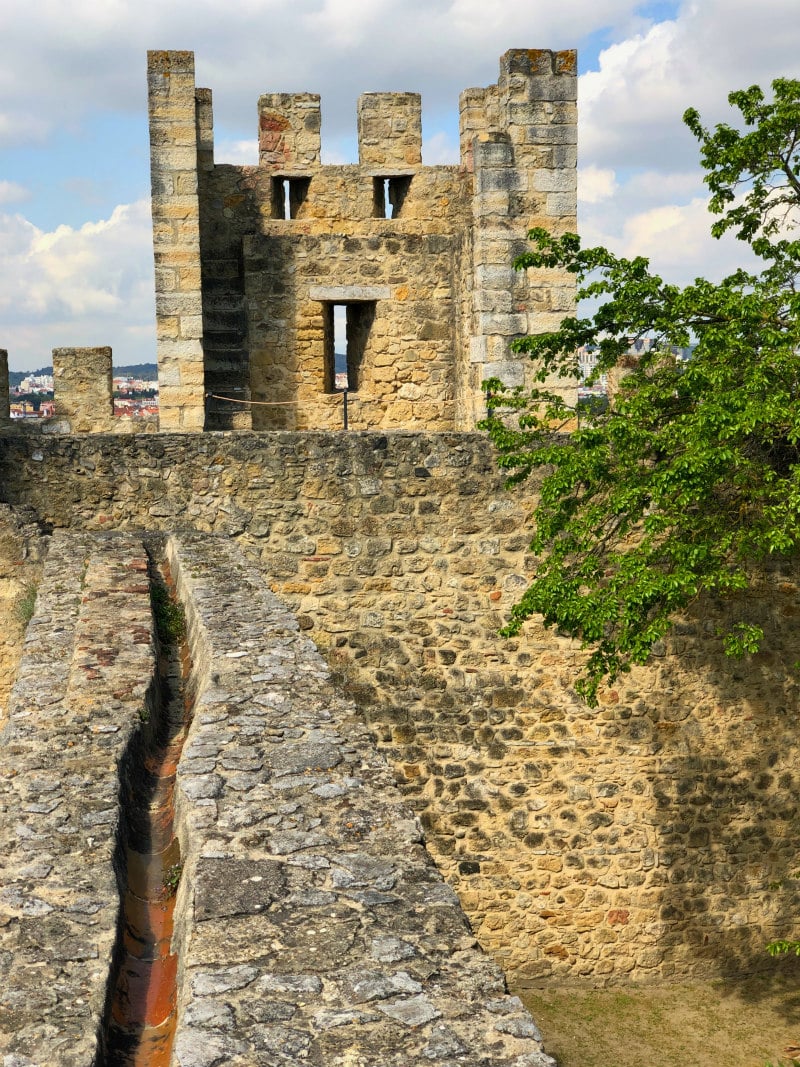 Remains of Sao Jorge Castle in Lisbon, Portugal