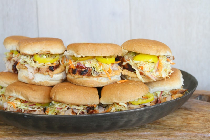 Grilled Pork Sliders with Greek Cole Slaw Image