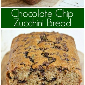 pinterest collage image for chocolate chip zucchini bread