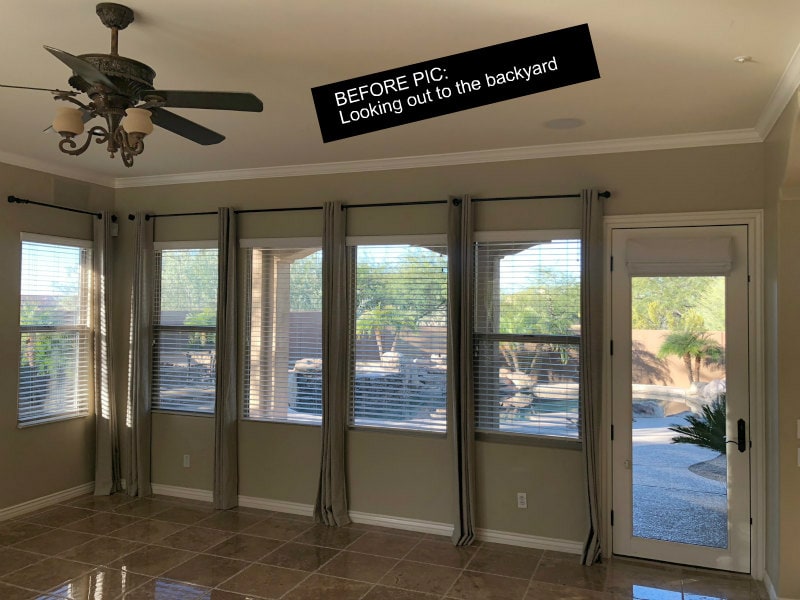 Before view to the backyard in Scottsdale Home Remodel