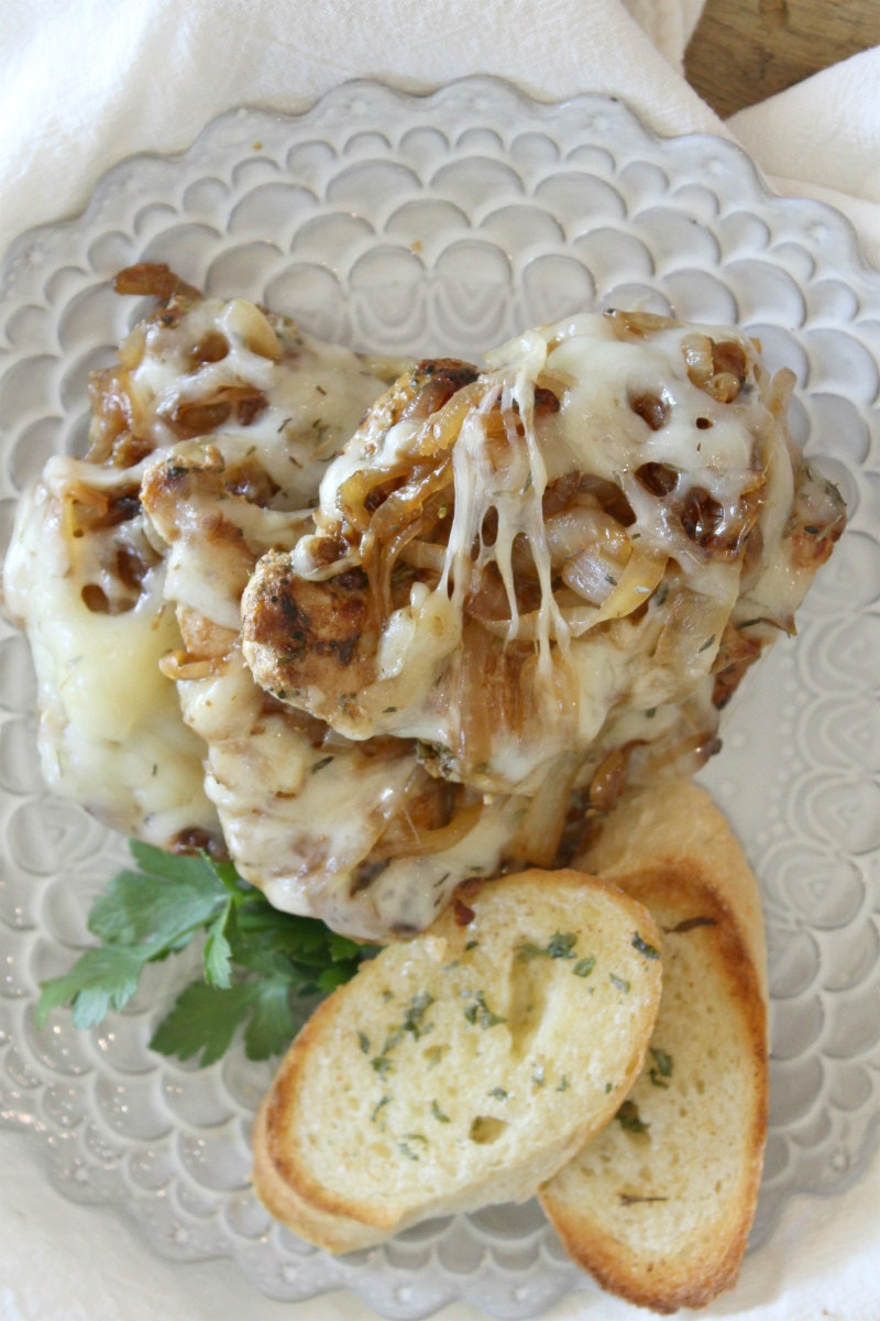 French Onion Pork with Garlic Toast