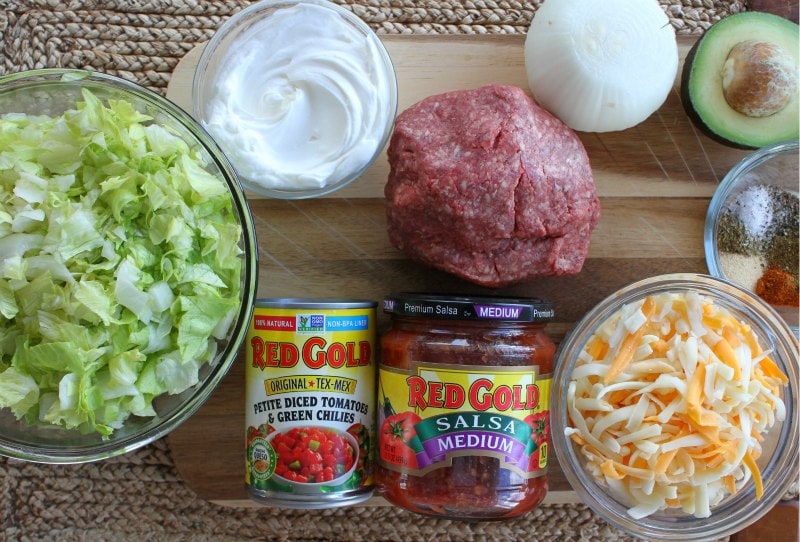 Ingredients for Easy Taco Salad Cups