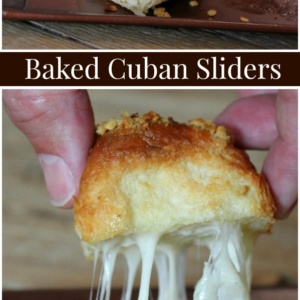 pinterest collage image for baked cuban sliders