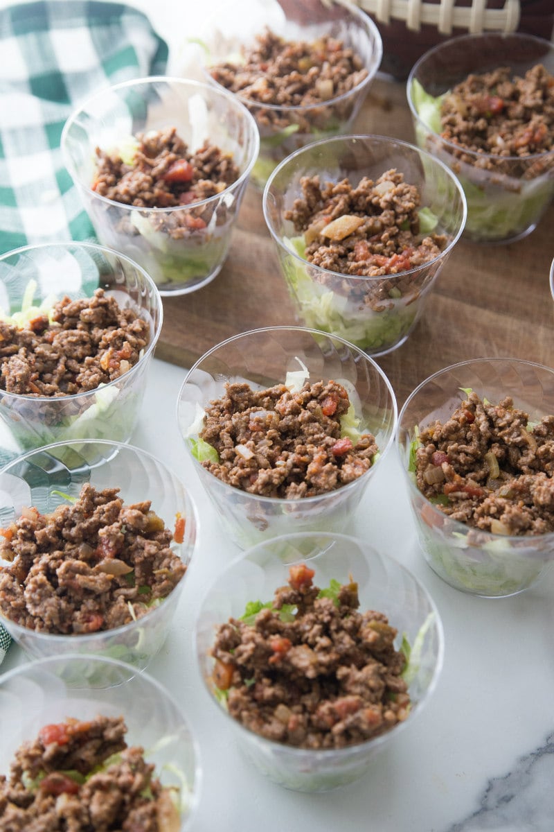 Making Easy Taco Salad Cups