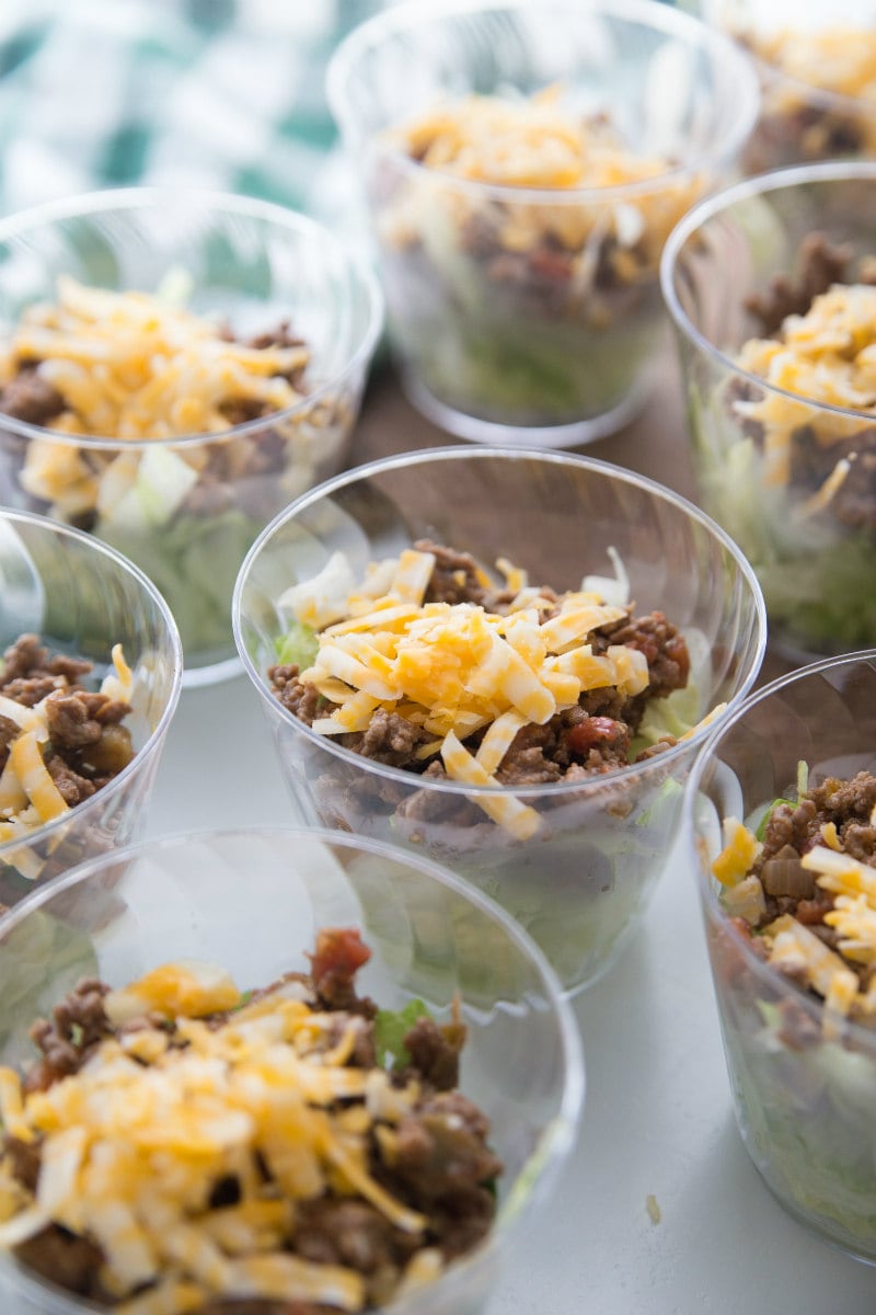 Making Easy Taco Salad Cups