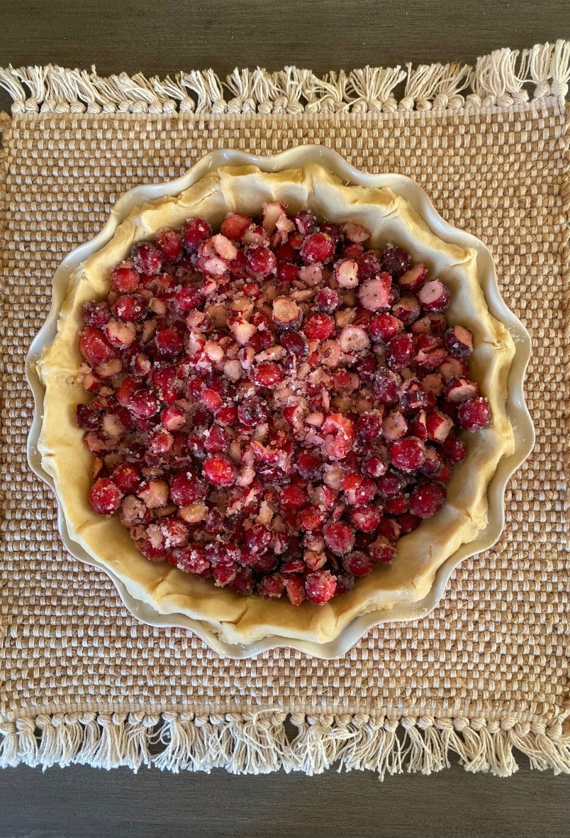 Cranberry Pie ready for the oven