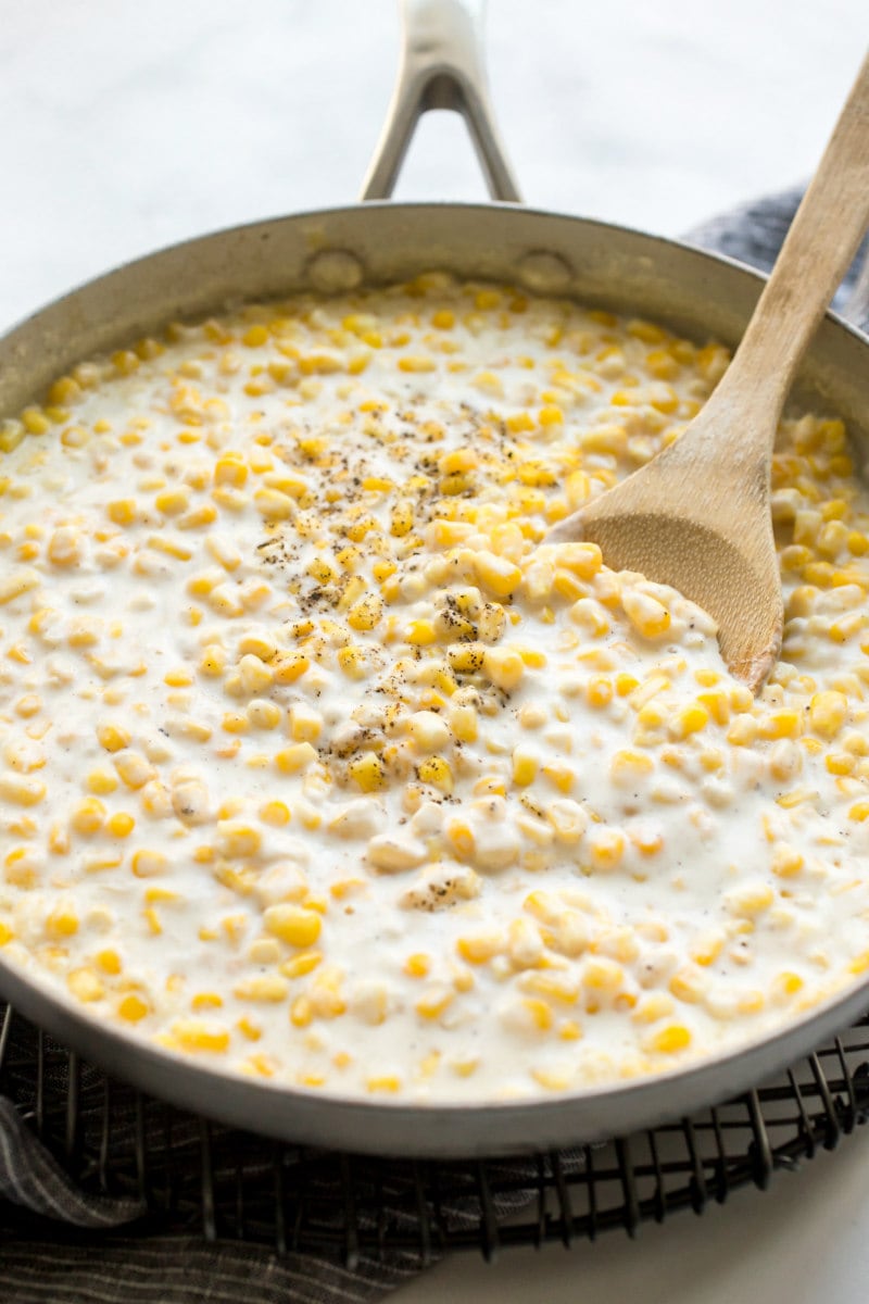 making pot of creamed corn