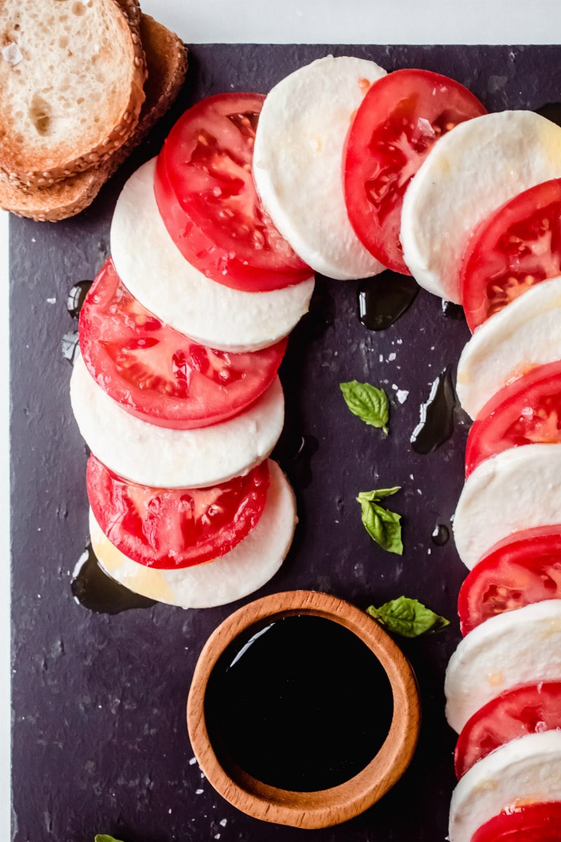 Candy Cane Caprese Board