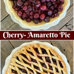 Pinterest Collage Image for Cherry Amaretto Pie