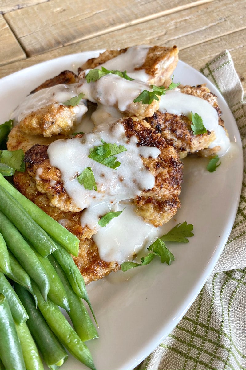 Chicken Fried Pork served with white country gravy