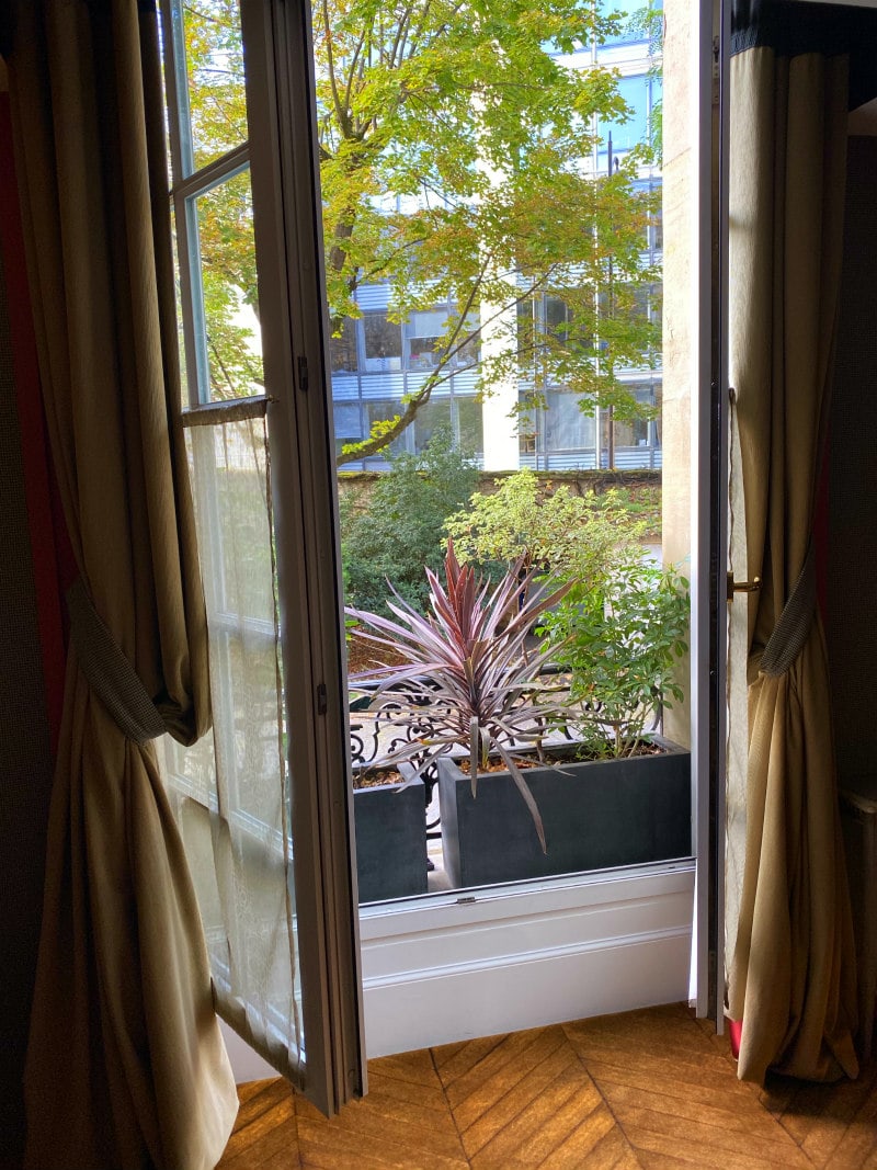 Window in hotel room at Saint James Paris