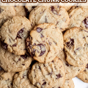 pinterest image for peanut butter chocolate chunk cookies